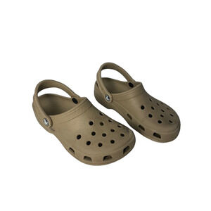 Crocs Womens Size 6 Classic Clog Sandals In Khaki With Heel Strap